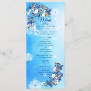 Menu Fleur de lune illustrée en blanc
