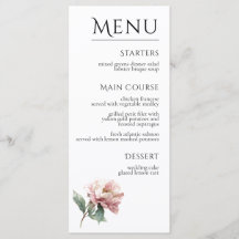 Fleur de Pivoine Rose Blush Élégant Mariage Dîner 