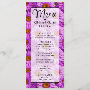 Menu Fleur de soleil à fleurs de magenta violet marguer