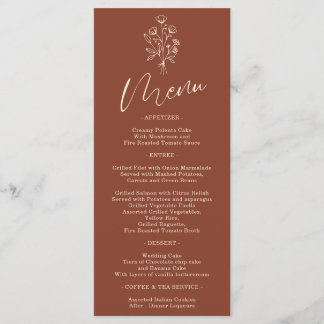 Menu Fleur de terre cuite Bohème Simple Botanique