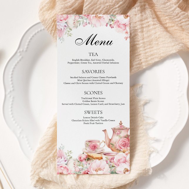 Menu Fleur de Thé Rose Vive (Créateur téléchargé)