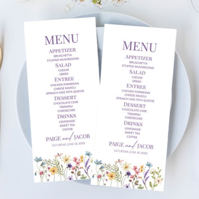 Menu Fleur fleur sauvage Fleur Flore Jardin Mariage Nou (Créateur téléchargé)