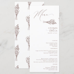 Menu Fleur sauvage Boho Chic Mariage