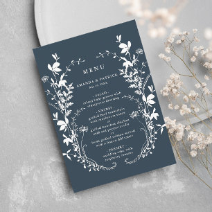 Menu Fleur sauvage de la marine Silhouette Mariage de c