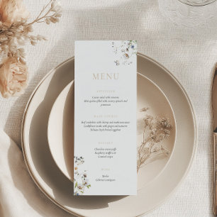 Menu Fleur Sauvage Délicate Brun Clair