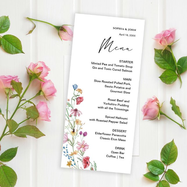 Menu Fleur Sauvage Élégante (Créateur téléchargé)