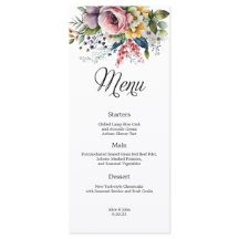 Menu fleur sauvage Floral Mariage