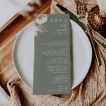 Menu Fleur sauvage lunatique | Sage Green Dîner Mariage<br><div class="desc">Ce Fleur sauvage fantasque | Sage Green menu de dîner mariage est parfait pour votre mariage boho simple et élégant. Les fleurs sauvages minimalistes d'aquarelle vous feront vivre votre vision ! Le design de jolies fleurs blanches et dorées, avec des touches de violet et de jaune, complètera votre rêve de...</div>