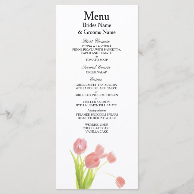 Menu Fleur sauvage Moderne Simple Elégant Mariage Idées (Devant)