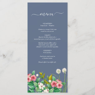 Menu Fleur sauvage Periwinkle Dusty Blue Mariage