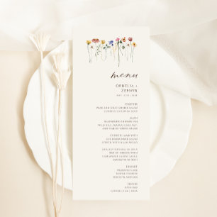 Menu Fleur sauvage précis   Dîner de mariage dans le ja