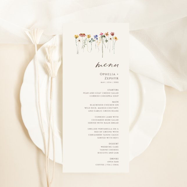 Menu Fleur sauvage précis | Dîner de mariage dans le ja (Créateur téléchargé)