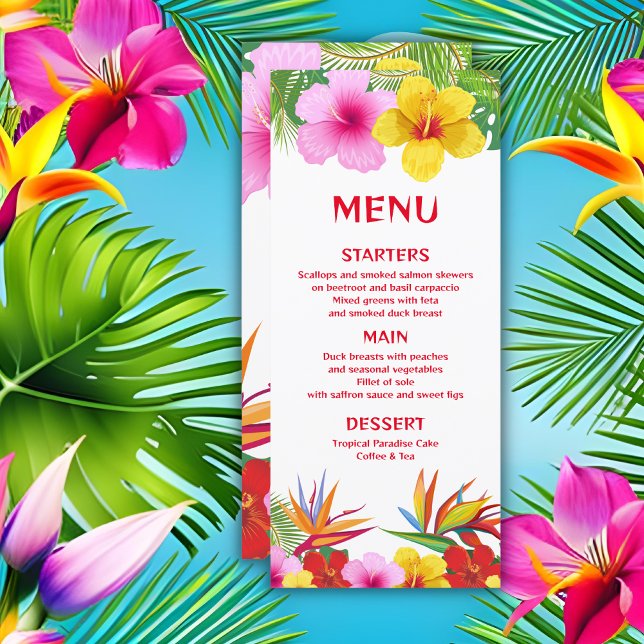 Menu Fleur tropicale hawaïenne (Créateur téléchargé)