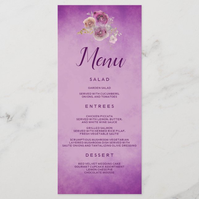 Menu Fleur violette (Devant)