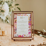 Menu Fleurs aquarelles roses élégantes pour mariage per<br><div class="desc">Menu de mariage personnalisé aquarelle floral moderne élégant 5x7 rose et or avec fond blanc</div>