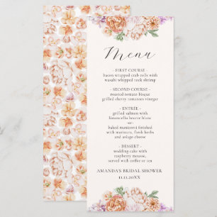 Menu Fleurs colorées printanières Fête des mariées roma