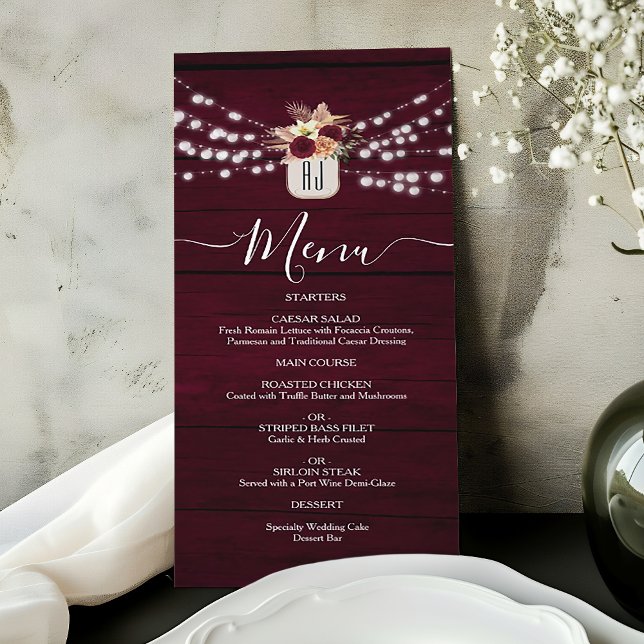 Menu Fleurs d'automne Bourgogne (Créateur téléchargé)