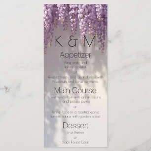 Menu Fleurs de glycine Élégant floral pour salle à mang