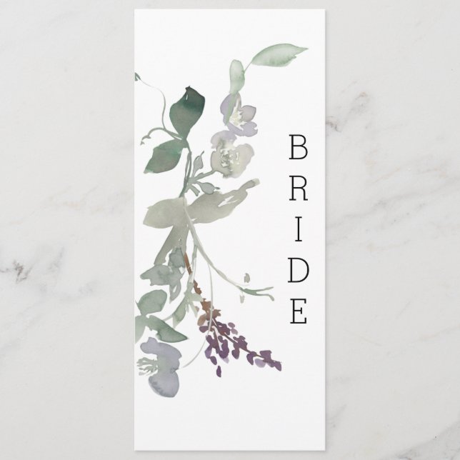 Menu Fleurs de lavande à l'aquarelle Panneau de chaise  (Devant)
