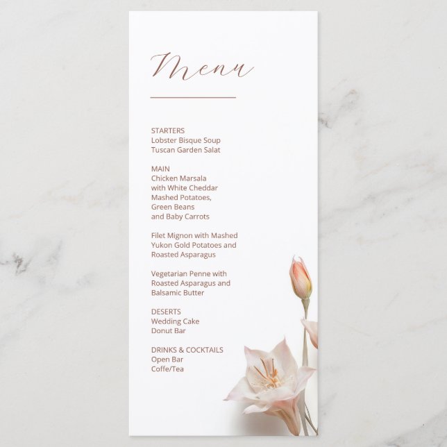 Menu Fleurs de Magnolia 3D (Devant)