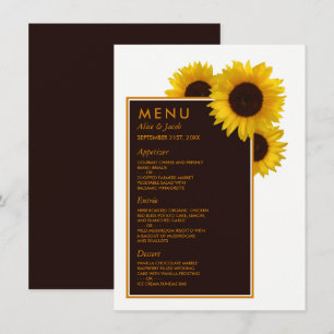 Menu Fleurs de soleil rustiques - Mariage floral