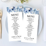 Menu Fleurs Florales Bleues Dusty Jardin Mariage<br><div class="desc">Il s'agit d'un menu Dusty Blue Flower Floral Garden Wedding menu.</div>