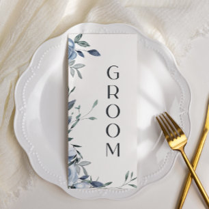 Menu Fleurs Roses Dusty Bleues Réservées Siège