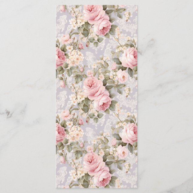 Menu Fleurs roses tendres (Devant)