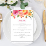 Menu Fleurs vives Festives Fête des mariées d'agrumes f<br><div class="desc">Élégant éditable facile à utiliser modèles mariage, plus d'articles (invitations, rsvp, cartes de remerciements, papeterie & décoration) avec le même design sont disponibles dans le magasin. Pour plus de personnalisation, cliquez sur "Personnaliser ce modèle", puis sur "Modifier à l'aide de l'outil de conception". Si vous avez besoin d'aide ou d'articles...</div>