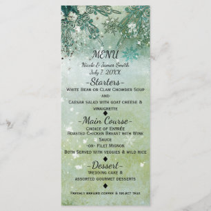 Menu Flocons de neige Merveilleux Noël Fête scinti