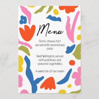 Menu floral Abstrait brillant et gras