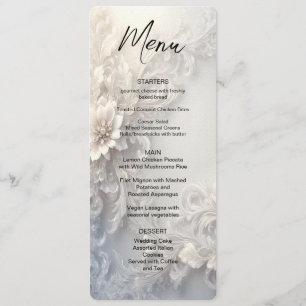 Menu Floral Blanc