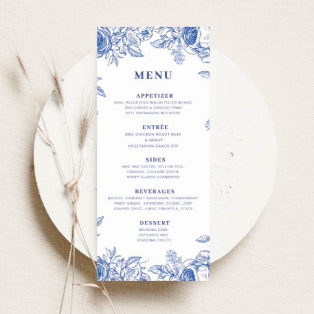 Menu Floral bleu (Créateur téléchargé)