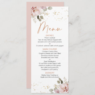 Menu Floral Boho Blush Moderne