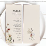 Menu Floral Boho Mariage<br><div class="desc">Floral Boho Menu Mariage. Ce menu de mariage élégant et élégant présente de magnifiques fleurs sauvages aquarellés peints à la main et disposés comme un joli bouquet parfait pour le printemps,  l'été ou les mariages de automne. Recherchez les éléments correspondants dans la collection de Mariages de Fleur sauvage Boho.</div>