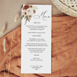 Menu Floral Boho Neutre Rustique<br><div class="desc">Faites correspondre vos invitations ou votre thème de mariage ou de fête avec vos menus floraux de Boho rustique.</div>
