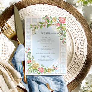 Menu Floral Chinoiserie Bleu - Trianon