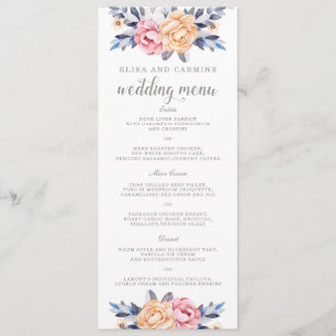 Menu floral de mariage de pivoines modernes faites