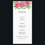 Menu floral élégant minimaliste aquarelle<br><div class="desc">Carte de menu floral élégant minimaliste aquarelle. Articles assortis disponibles. Vérifiez la collection.</div>