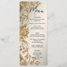 Menu Floral Feuille Golden Wavy