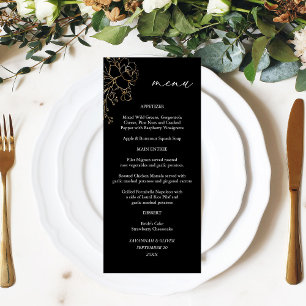 Menu Floral Gold Linal Haut - Noir