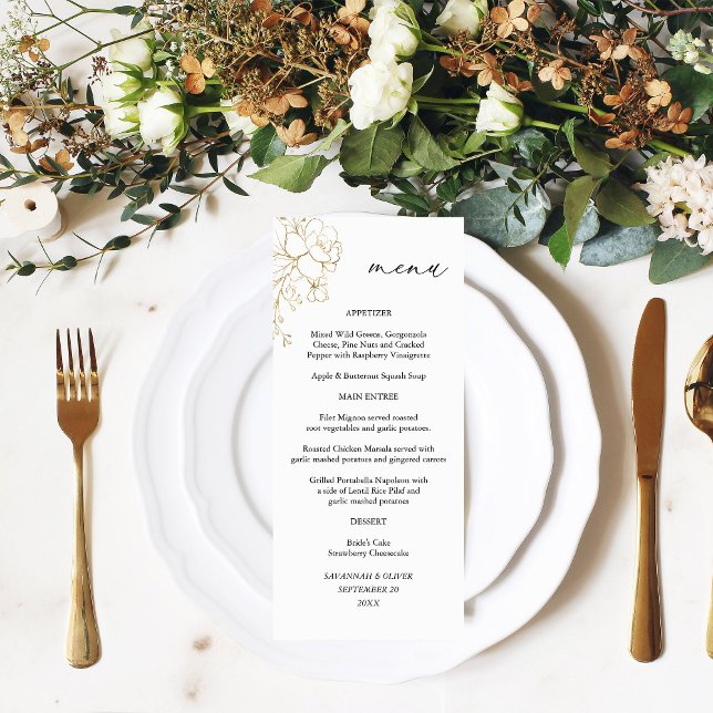 Menu Floral Gold Linal Tall (Créateur téléchargé)