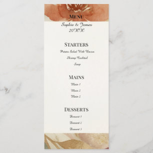 Menu Floral Mariage Automne Doré
