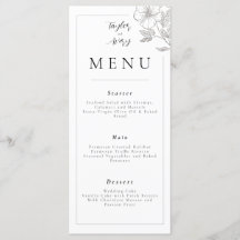 Menu Floral Mariage/Événement