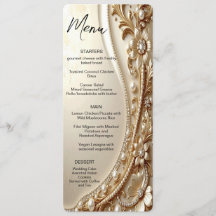 Menu floral orné or