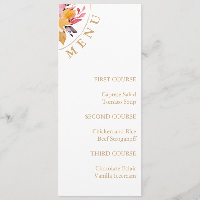 Menu Floral Simple Spring Event (Devant)