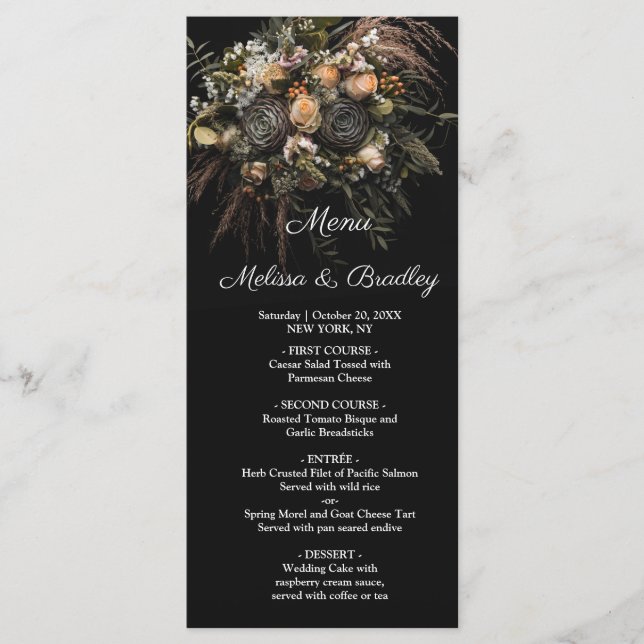 Menu Floral vintage foncé (Devant)