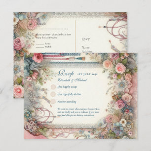Menu Floral Vintage Maximaliste Chic Usé RSVP