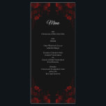 Menu Flore rouge profond Élégant Mariage gothique<br><div class="desc">Élégante floraison violet foncé sur noir mariage gothique design est très agréable avec roses violets et verdure sur un arrière - plan noir foncé pour un look mariage gothique. Les fleurs décorent les coins pour un look élégant,  moderne et sophistiqué.</div>