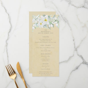 Menu Flores printanières blanches jaunes Appartement 4 